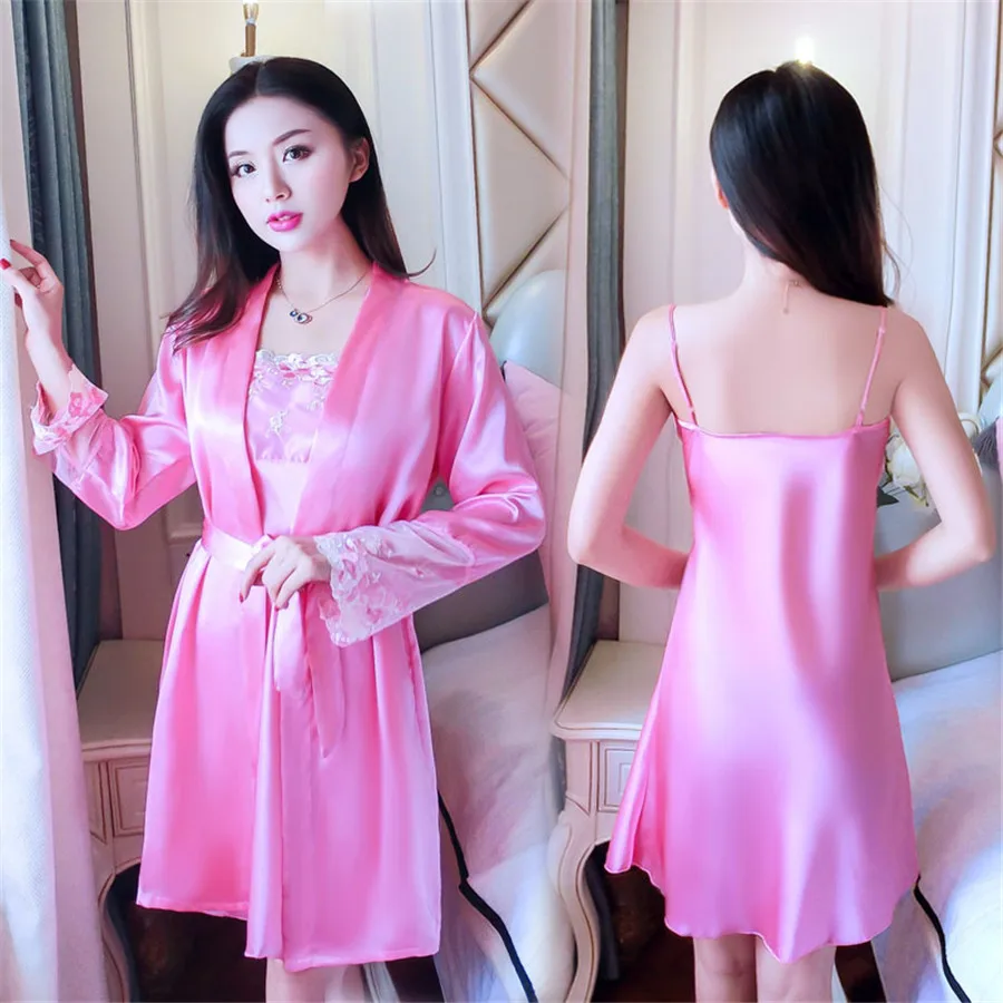 Women Underwear Robe Underwear Sexy Nightwear Lingerie Lace Solid Silk Nightgown Dresses Nighte Dress Cotton Sleepwear Set