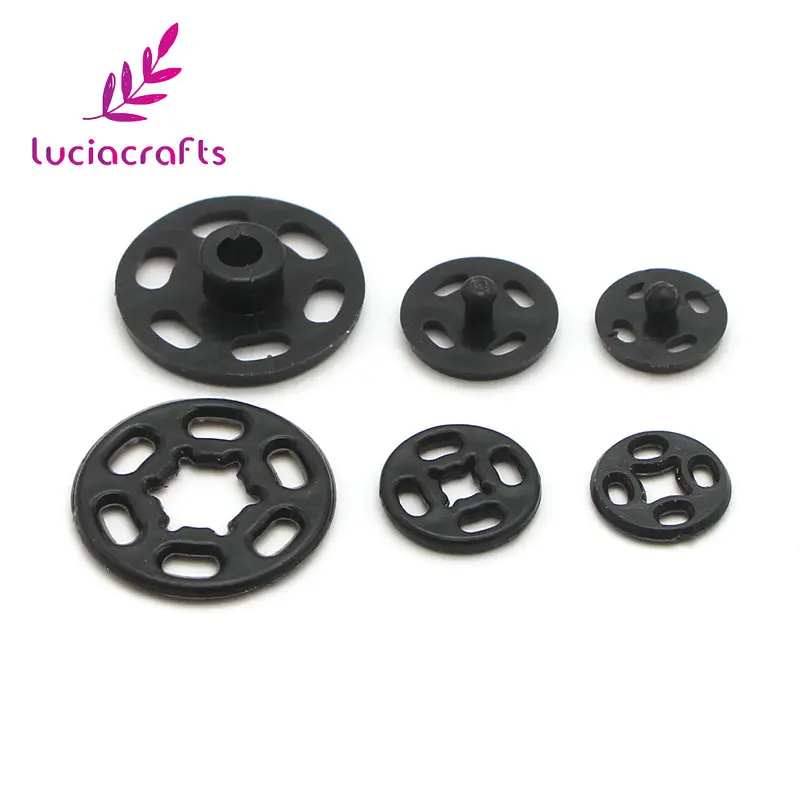 20 set Nero/Bianco/Trasparente In Nylon Invisibile Chiusura a scatto Pulsante Stud Cucito fai da te Accessori per indumenti E0517