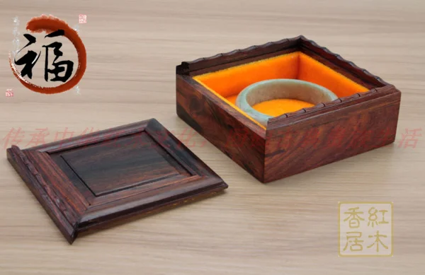 Special offer birthday gifts rosewood jewelry box / square bamboo smoke cover MAHOGANY / jade jewelry collection