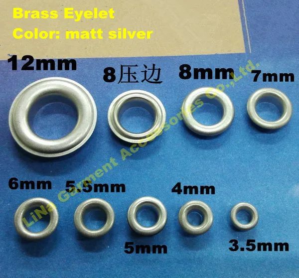 

Matte Silver 10mm hole Eyelets for Apparel and Scrapbook brass metal eyelets for garment bags wallet etc accessory CPAM Shipping