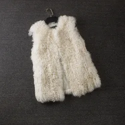 Mongolia Sheep Fur real lamb fur vest  We use only the first class raw materials