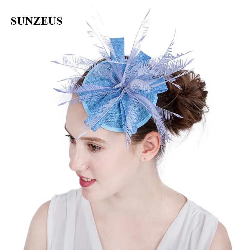 Cưới Cô Dâu Nón Và Fascinators Lông Womans Đen Cưới Nón Nhỏ Lanh Phụ Kiện Tóc SH78