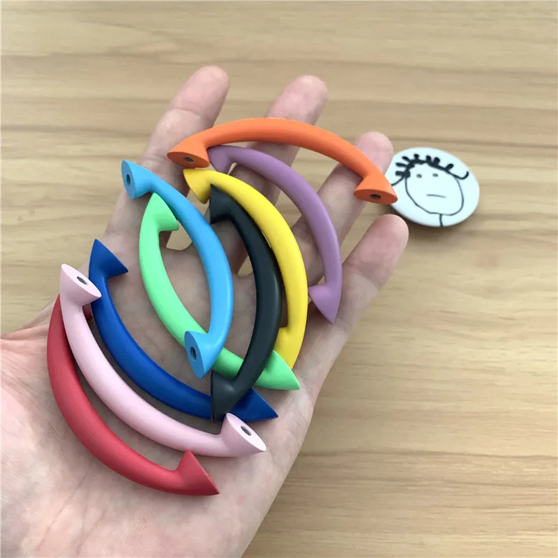 LCH Top Quality Rainbow Color Zinc Alloy Cabinet Knobs for Kids/ Children Room Candy Handle Surface Treatment