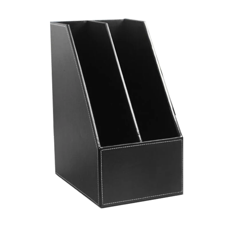 

PU Leather Document Tray Files Tray Black Brown High End Office Business Holder Office 2 Divider File Holder Document Holder
