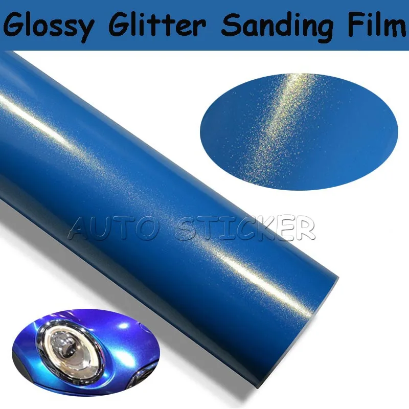 

Premium Blue Pearl Gloss metallic Glitter Vinyl For Car WRAP COVER diamond shiny cast foil car sticker Size 1.52*20M/Roll