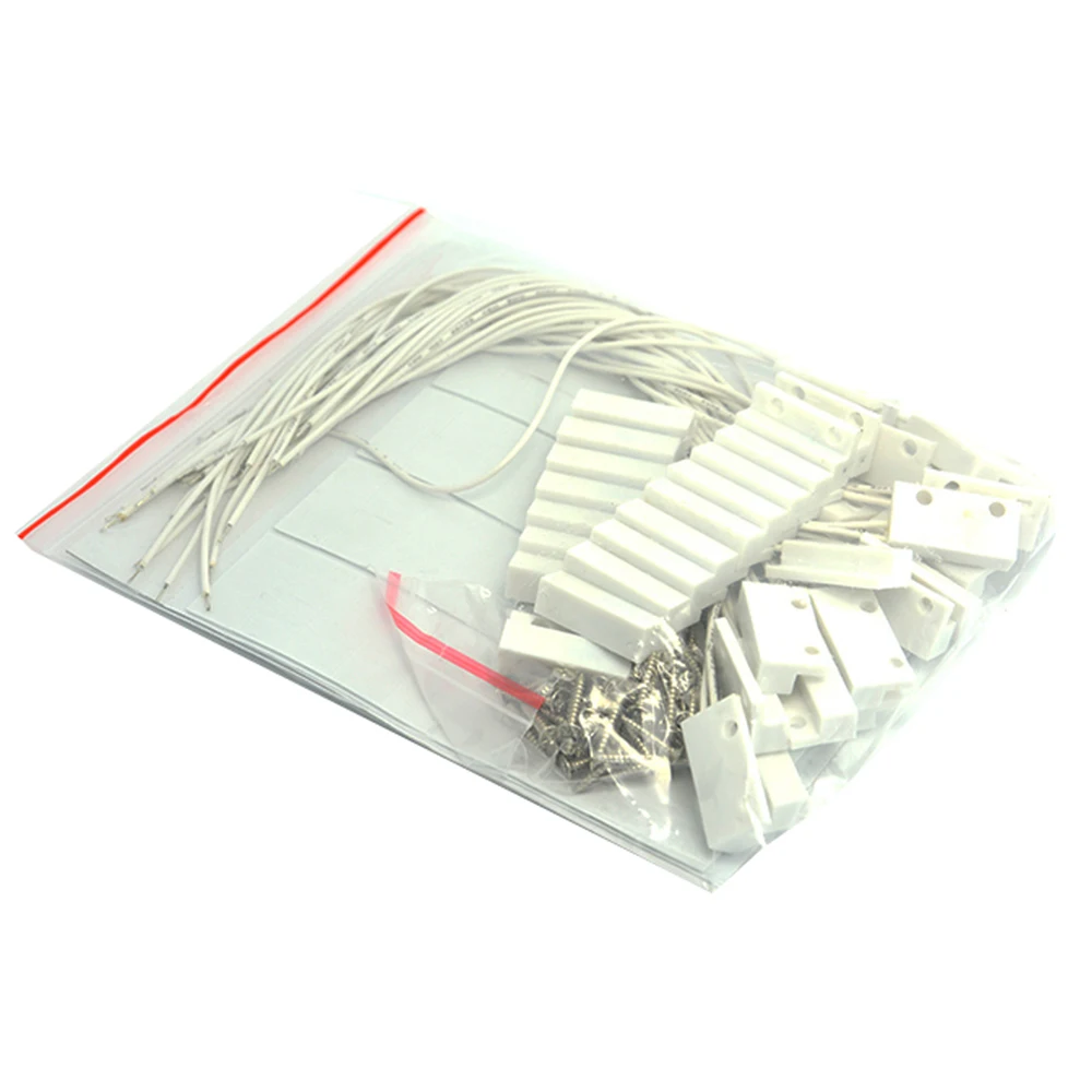 20Pcs/Bag Plastic Wire Door Contact Sensor Magnet Reed Switch Door Window Open Alarm Magnetic Detector For Security System