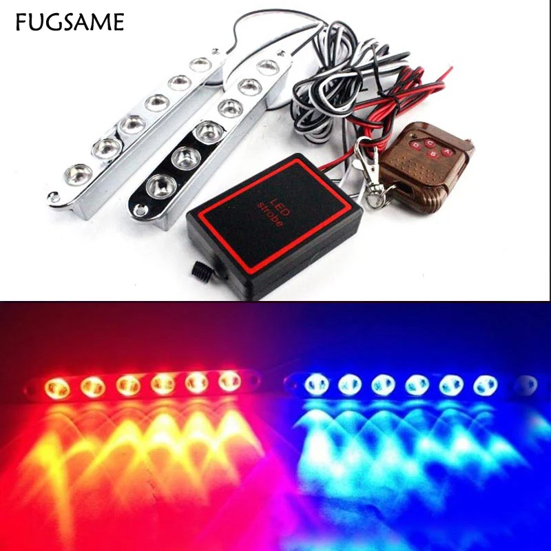 12LED Strobe Flash Daytime Running Light DRL/Bumper Lamp with Wireless Remote Control for All Car Truck Taxi 2pcs/Lot