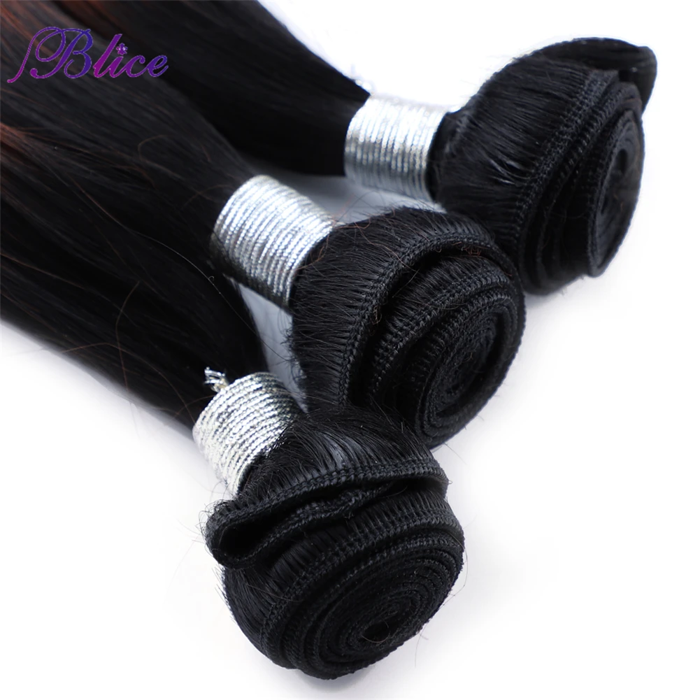 Blice sintético omber cabelo liso pacotes 18-24 polegada resistente ao calor t cor extensões de cabelo um pacote negócio para mulher