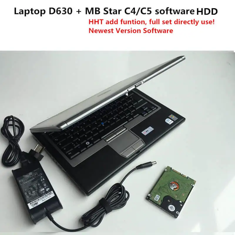 MB Star C5 Diagnostic SD Connect C4/C5 + 90% New Laptop D630 320G HDD 2023.09V added HHT for MB Car Truck Compact 5 auto scan