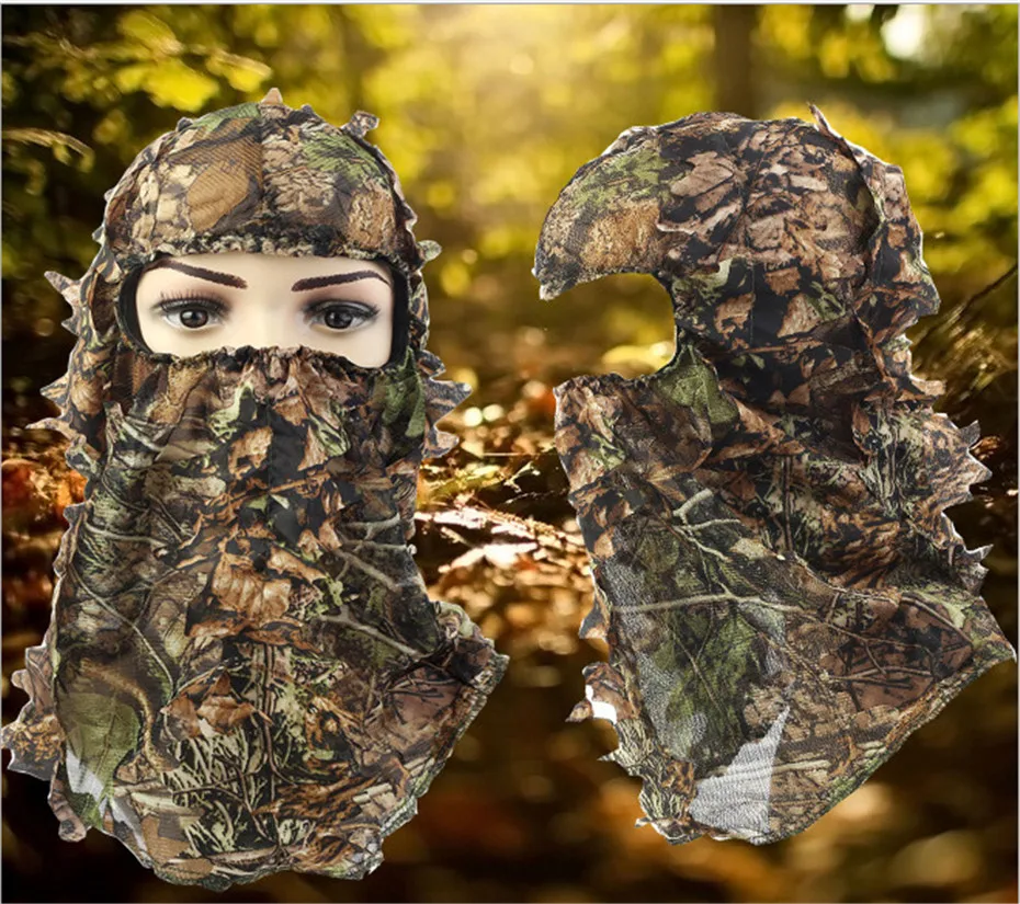 3D Camouflage Hunting Caps Ghillie Suits Headgear Camo Face Masks Breathable