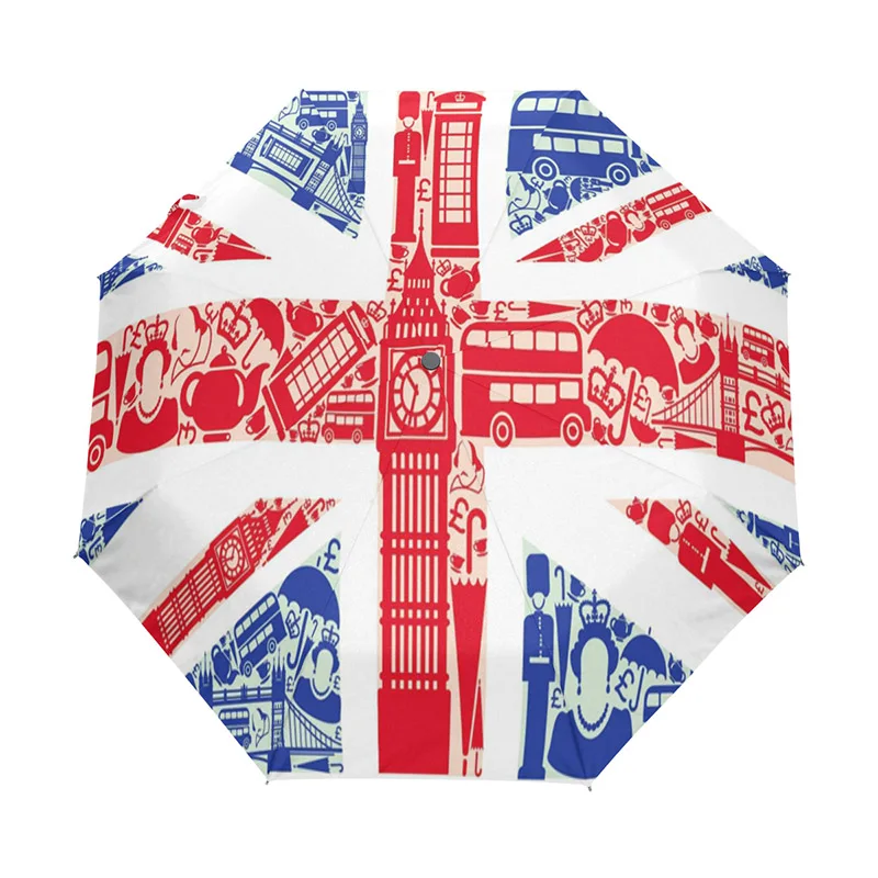 

Creative UK Flag Windproof Automatic Open And Close Folding Umbrella Female Travel Lightweight Outdoor Umbrellas Rain And Sun