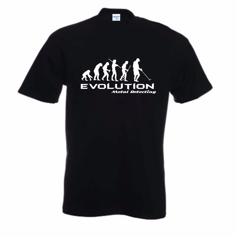 2019 New Fashion Brand Clothing Metal Detector Evolution T Shirt Funny Tee Shirt Darwin Theory Hobby Retro Tee Shirts