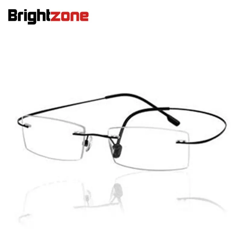 9 colors rimless non-screw memory titanium flexible eyeglasses complete prescription glasses with 1.61 HMC aspheric CR-39 lenses