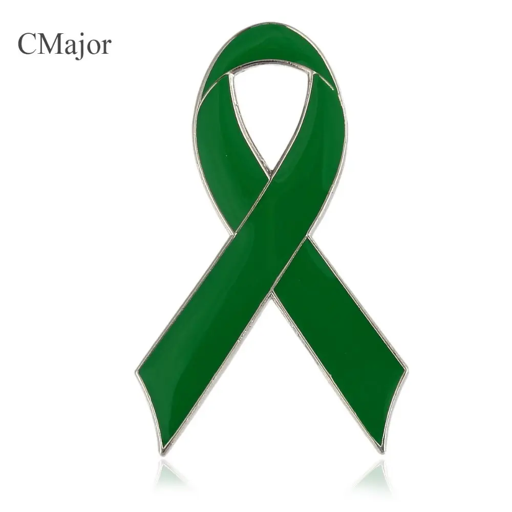 

CMajor Enamel Green Ribbon Badge Lapel Pin Brooch For Childhood Depression/Kidney Cancer/Worker And Driving Safety Awareness