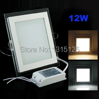 

Free Shipping SMD5730 12W Square Aluminum With Glass LED Panel Light 2 Years Warranty Recesssed LED Downlight