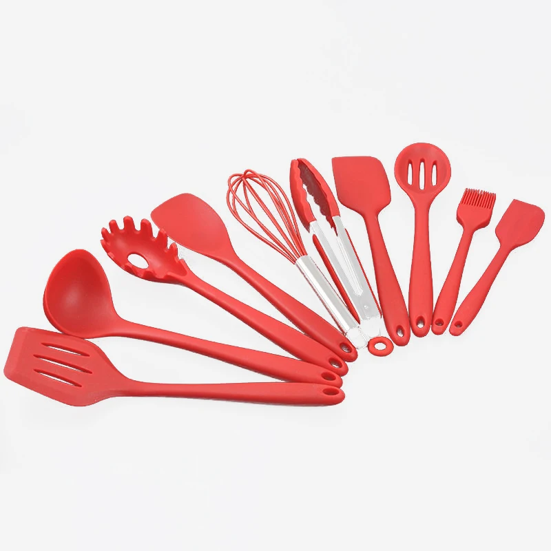 Rubber Spatula Shovel Brush Food Clip Oil Brush Scraper Silicone Kitchenware Powder Fried Egg Whisker Cooking Tools 10pcs/Set