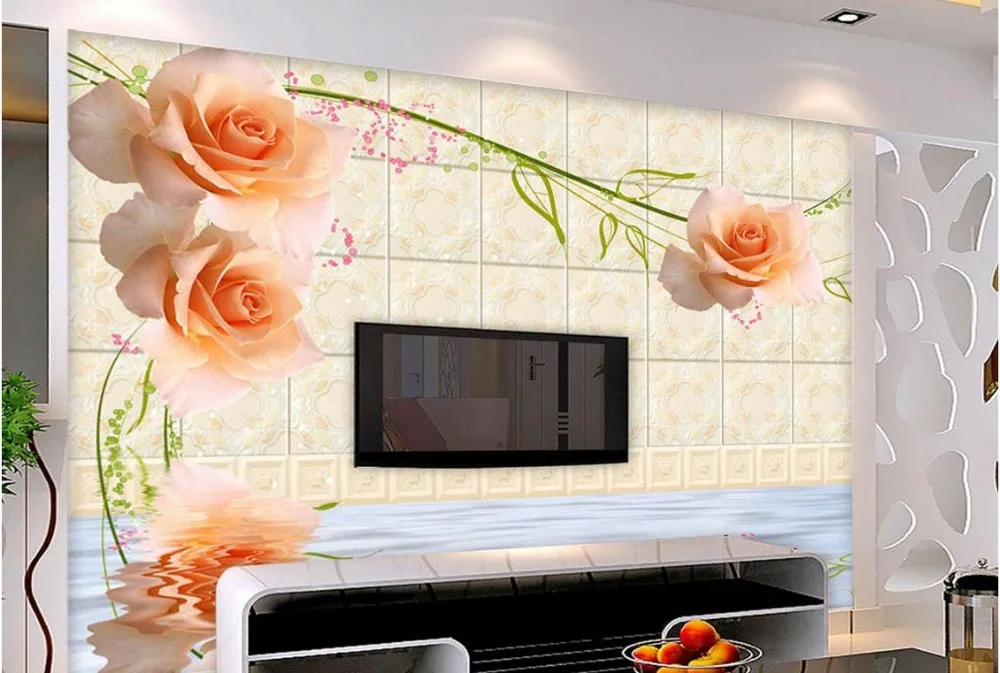 

Custom photo wallpaper large 3D Stereo romantic Rose Box wallpaper personality wall mural wallpaper painting