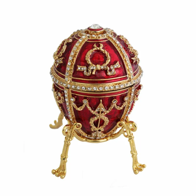 YAFFIL Jewelry Box Handmade Red Vintage Egg Box Rosebud Standing Box Jewelry Storage Luxury Jewelry Box 2024