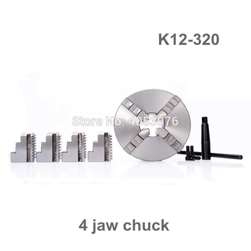 

13" Lathe Chuck 4 Jaw Self-Centering K12-320 K12 320mm Four Jaws Chuck Hardened Steel IP65 for CNC Lathe Milling Machine