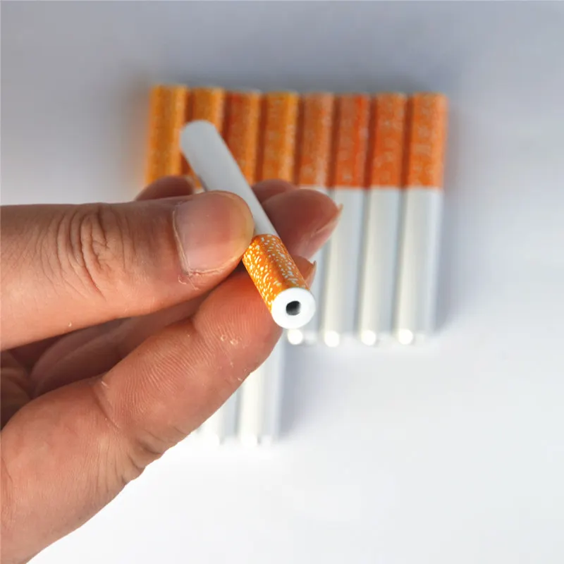 2 Pcs/Lot 55mm/78mm Creative Cigarette Shape Ceramics Pipe Tobacco Pipe Smoking Accessories Pipas Para Fumar