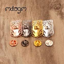 Mdogm Akita Dog Animal Brooches And Pins  Suit Cute Metal Funny Small Father Collar Badges Gift For Male Men B075