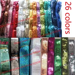 16 yards/lot 5-rows square sequins ribbon lace for dancing costume decoration grey sequins for stage garments dress accessory