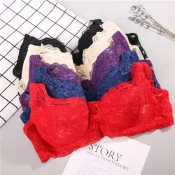 Spring summer Plus Size sexy Bra for Women Seamless Lingerie Lace Bra Ultra thin pad 32 34 36 38 40 B C big cup bra