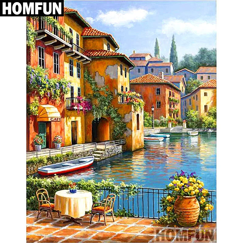 HOMFUN Full Square/Round Drill 5D DIY Diamond Painting 