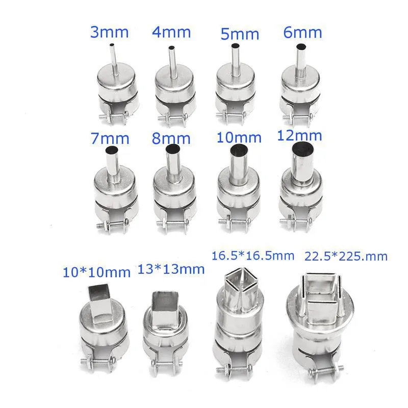 

12pcs/set A1125 A1126 Heat Gun Nozzles Kit For 850 Hot Air Soldering Station BGA Nozzle Rework Repair Tools