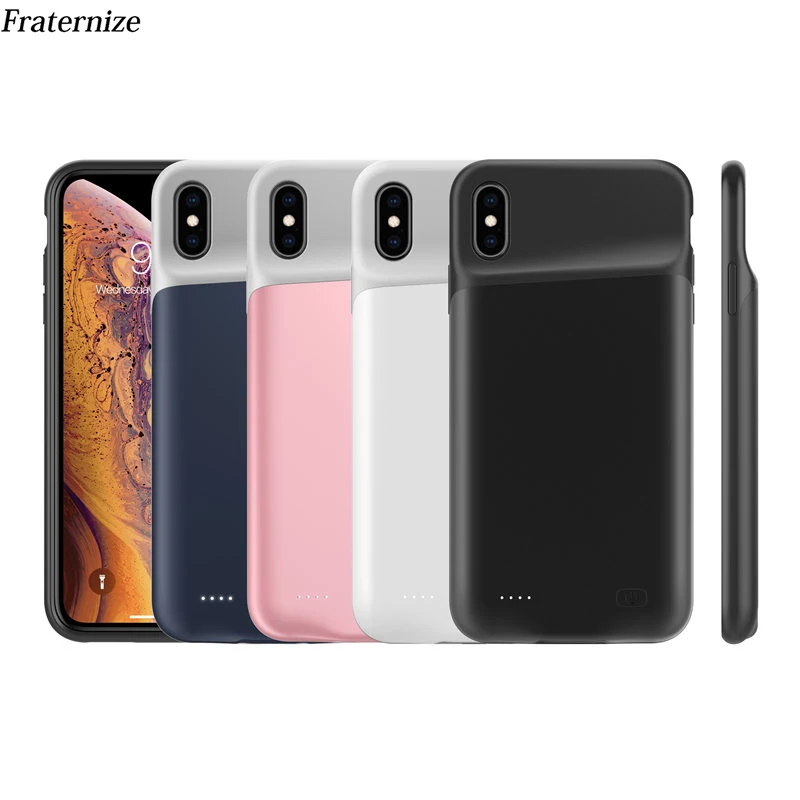 

6500mAh Slim Silicone shockproof Battery Charger Cases for iPhone XS Max XR X Power Bank Case External Pack Backup charger case