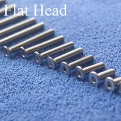 1Pcs M3 Flat Head Stainless Steel 304 Machine Countersunk Screw Bolt Fastener Allen Key Head hex socket countersunk head 16Types