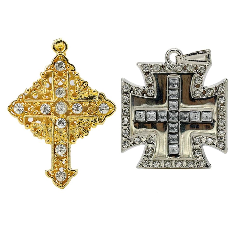 Salib Yesus Mewah USB Bahan Logam Berlian 4GB 8GB 16GB 32G USB 2.0 Kalung Salib Kristal Stik Memori Hadiah USB Flash Drive