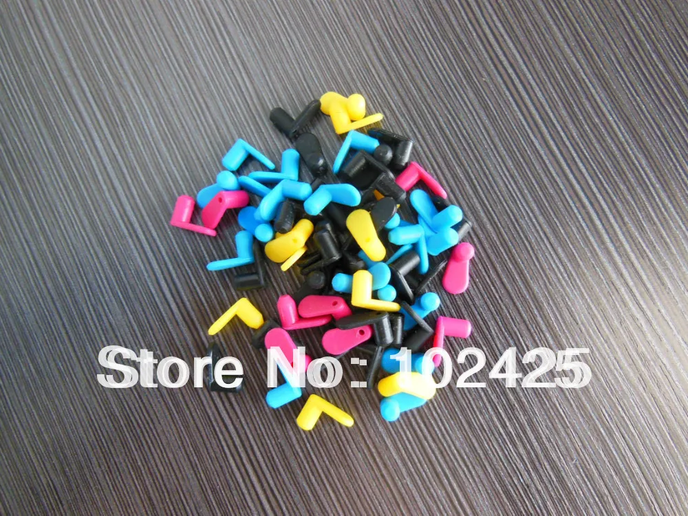 einkshop 120Pcs Continuous Ink Supply System Color Rubber Flug Cartridge Flug for Refillable Cartridges Kits C/M/Y/K