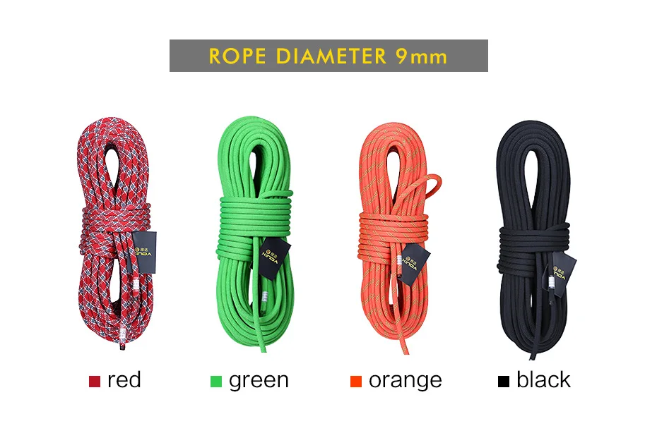 XINDA 9mm Rock Climbing Rope 9mm Static Rope 21kN High Strength Safety Rope For Working at Height Climb Camping Equipment