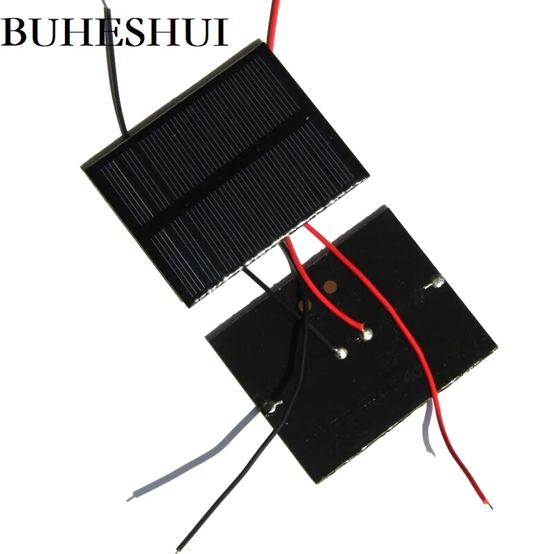 Hot Sale 0.5W 5V Mini Solar Panel with Cable 72*58MM Epoxy Solar Cell DIY Solar Power System and Toys 100PCS