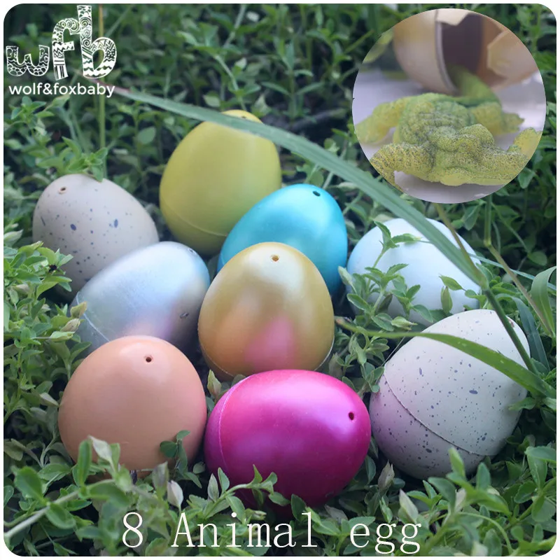 Retail 8 patterns 7*5cm Children creative toys Aquatic kids toy water expansion large dinosaur eggs Easter egg growth gift 2015