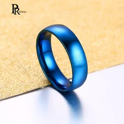 Basic 6MM Wedding Rings for Men Women Blue/ Gold /Silver Color Tone Stainless Steel US Size 4 to 14 Comfortable