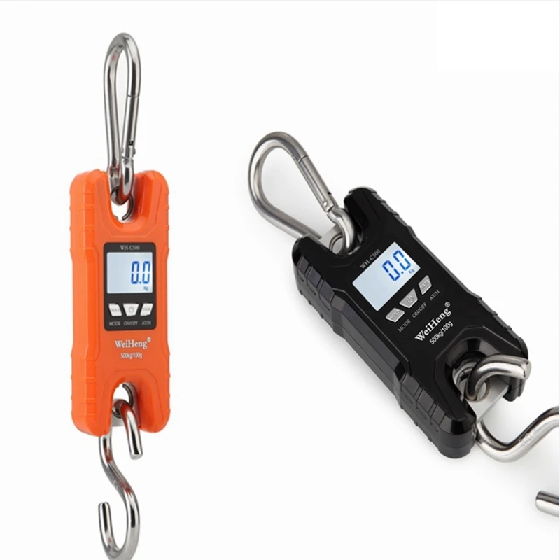 Weiheng-mini Balança Digital para Guindaste 500kg 100g Portátil Aço Inoxidável Gancho Suspensão Equilíbrio de Peso Pesado Lcd