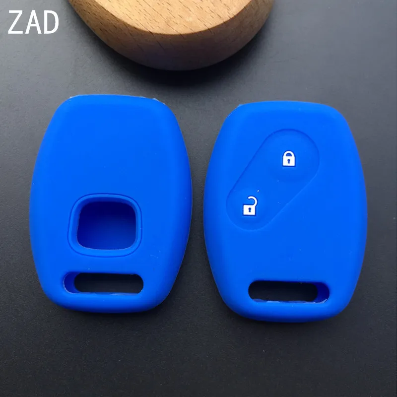 ZAD Silicone 2 Buttons car key cover case shell For Honda CRV Accord CR-V Civic Fit Freed StepWGN 2008-2012 Models Remote Key