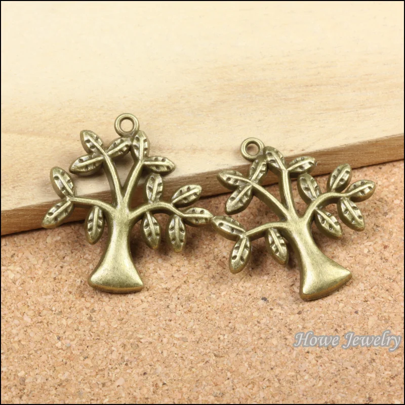 

30pcs vintage trees charm antique bronze fit for fashion earrings and maxi Necklaces & Pendants