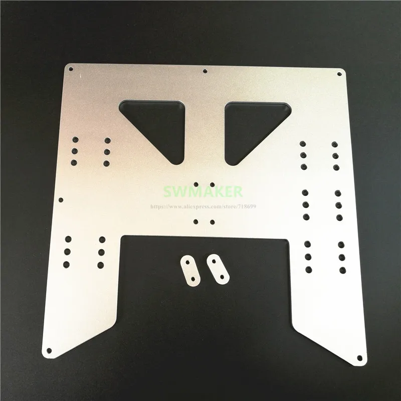 Anet A6 /A8 Y carriage Aluminum plate 3mm thickness heated support with 2pcs timing clamp for Anet A8 3D printer parts