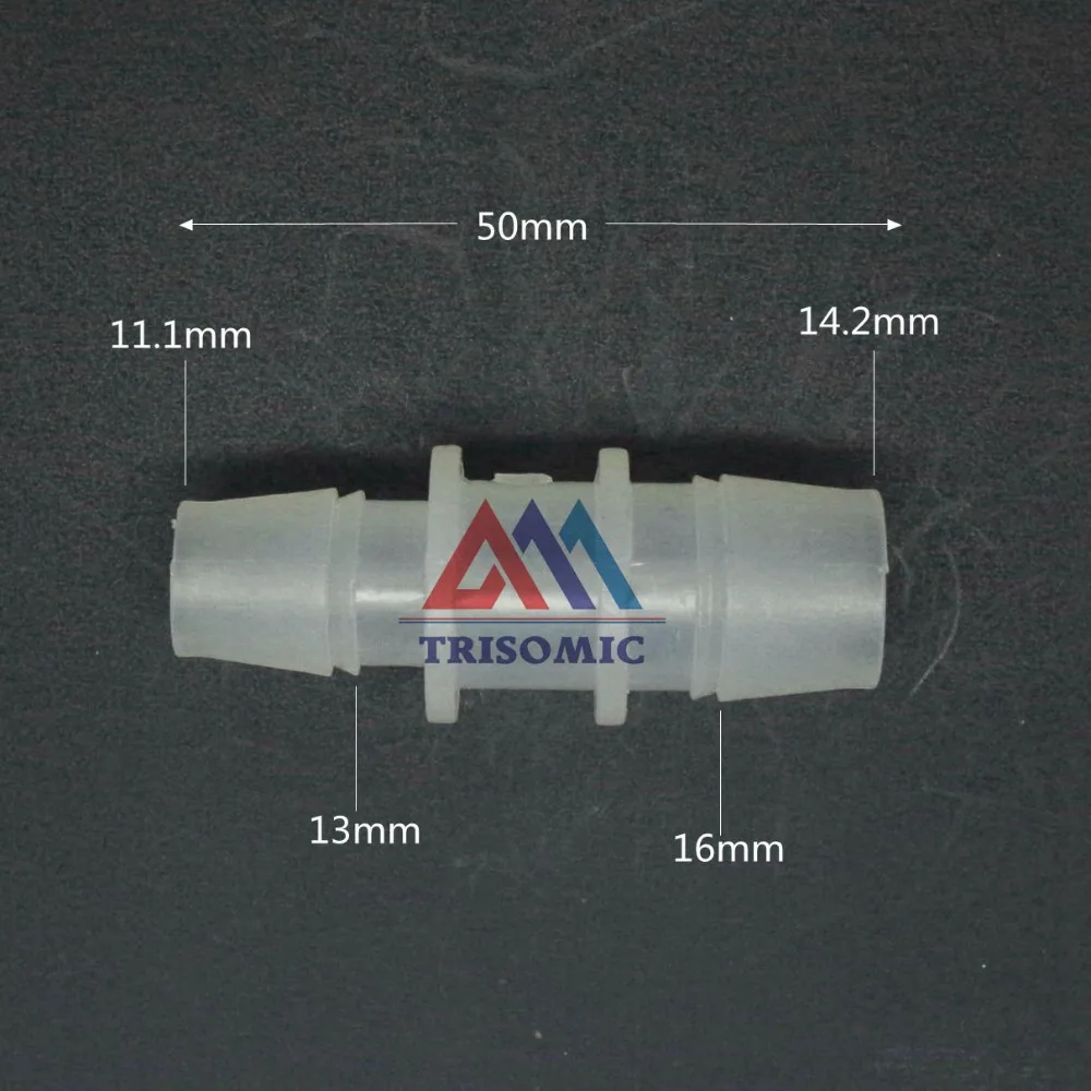 

14.2mm*11.1mm Straight Reducing Connector Plastic Fitting Barbed Reducing Connector