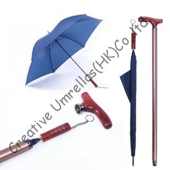 Self-defense crutch umbrellas,old man\'s gift,unbreakable umbrellas,walking stick,all in one parasols,alloy case,car umbrellas