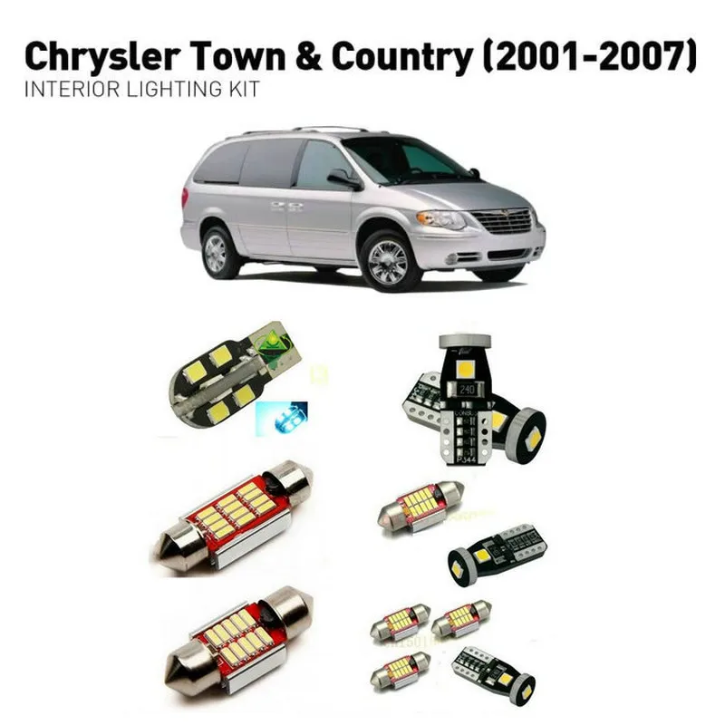 

For Chrysler town country 2001-2007 14pc Led Lights For Cars lighting kit Led interior lights bulbs Canbus