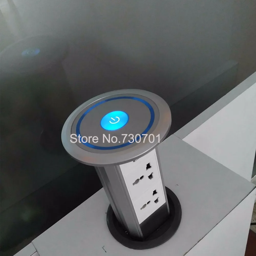 Intelligent Motorized Pop Up Power Outlet 2*power outlet + 1 charge USB aluminum shelf for Germany USA Canada Japan UAE SA