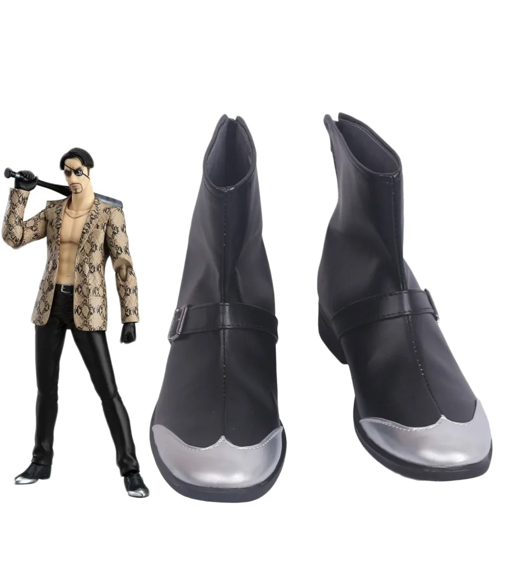 Goro Majima รองเท้าคอสเพลย์ Yakuza Majima Goro คอสเพลย์รองเท้าสีดำรองเท้าฮาโลวีน Carnival Cosplay Prop ใดๆขนาด