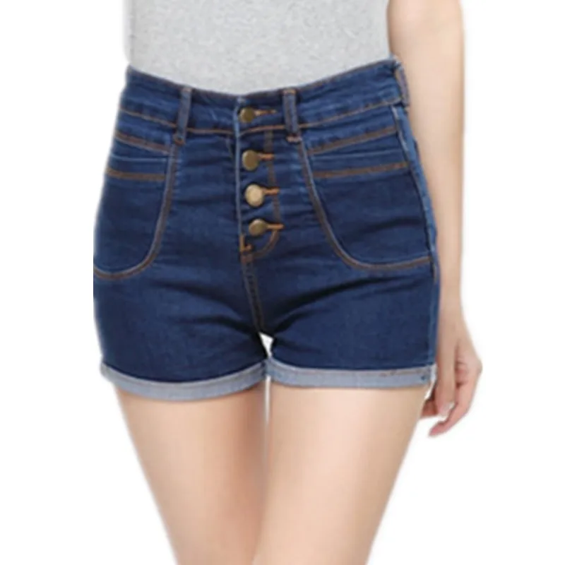 2018 new women's summer denim cowboy hot shorts woman high waist slim hip jeans shorts