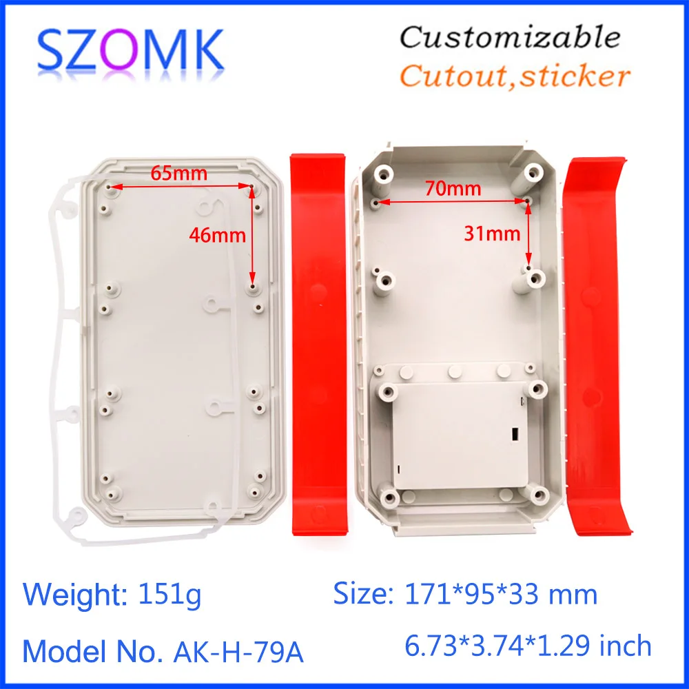 1 Piece 171*95*33mm szomk plastic housing 3x AA junction box waterproof instrument enclosure pcb design IP65 plastic enclosure