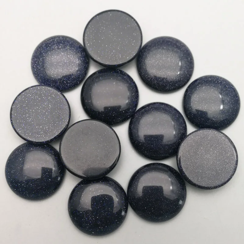 Wholesale fashion 25mm blue sand stone beads good quality round cabochon no hole 12pcs for DIY jewelry making free shipping