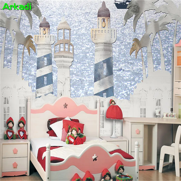 Mediterranean Castle personality creative wallpaper children's room hotel theme TV living room bedroom background wallpaper